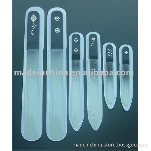 glass nail file with Rhinestones